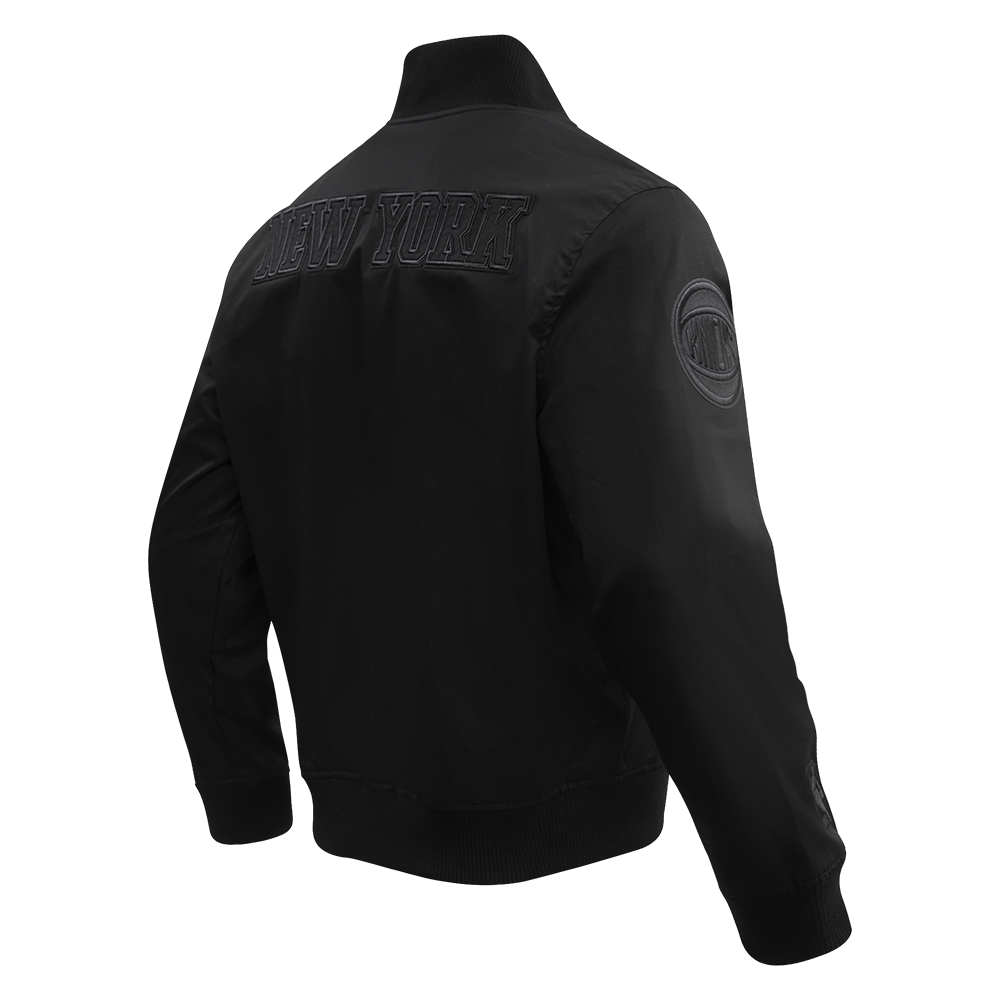 NBA NEW YORK KNICKS NEUTRAL MEN'S  TWILL JACKET (BLACK)