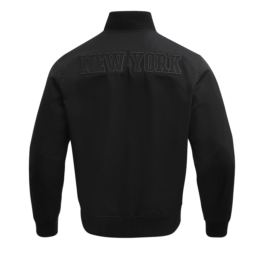 NBA NEW YORK KNICKS NEUTRAL MEN'S  TWILL JACKET (BLACK)