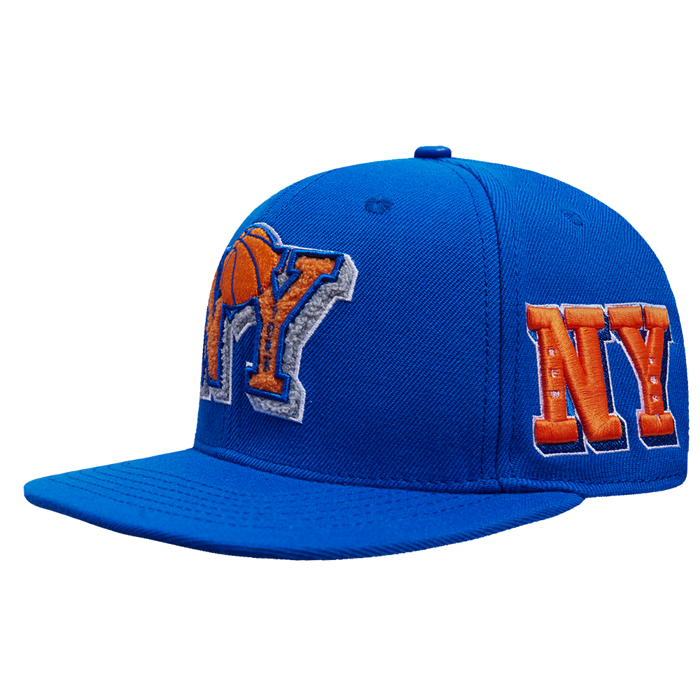 NBA NEW YORK KNICKS MASHUP UNISEX WOOL SNAPBACK HAT (ROYAL BLUE)