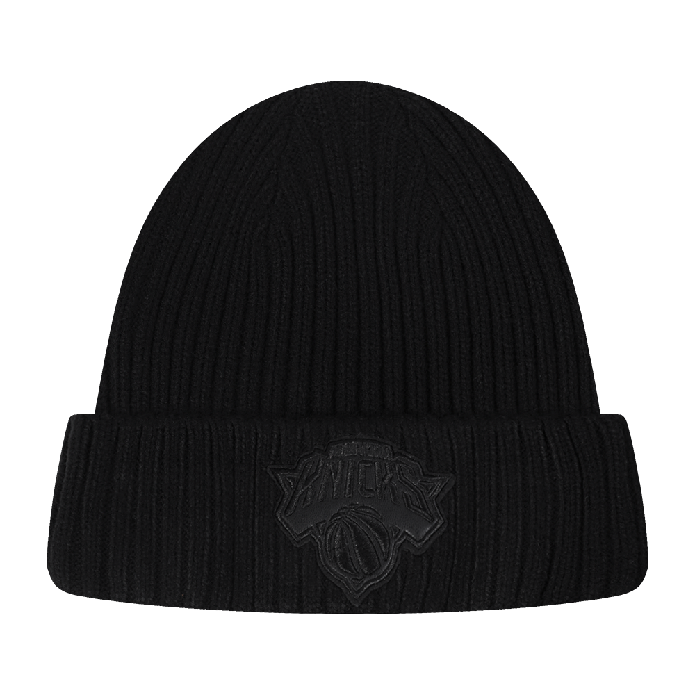 NBA NEW YORK KNICKS WASHED VANGUARD UNLINED PRO BEANIE CUFFED (BLACK)