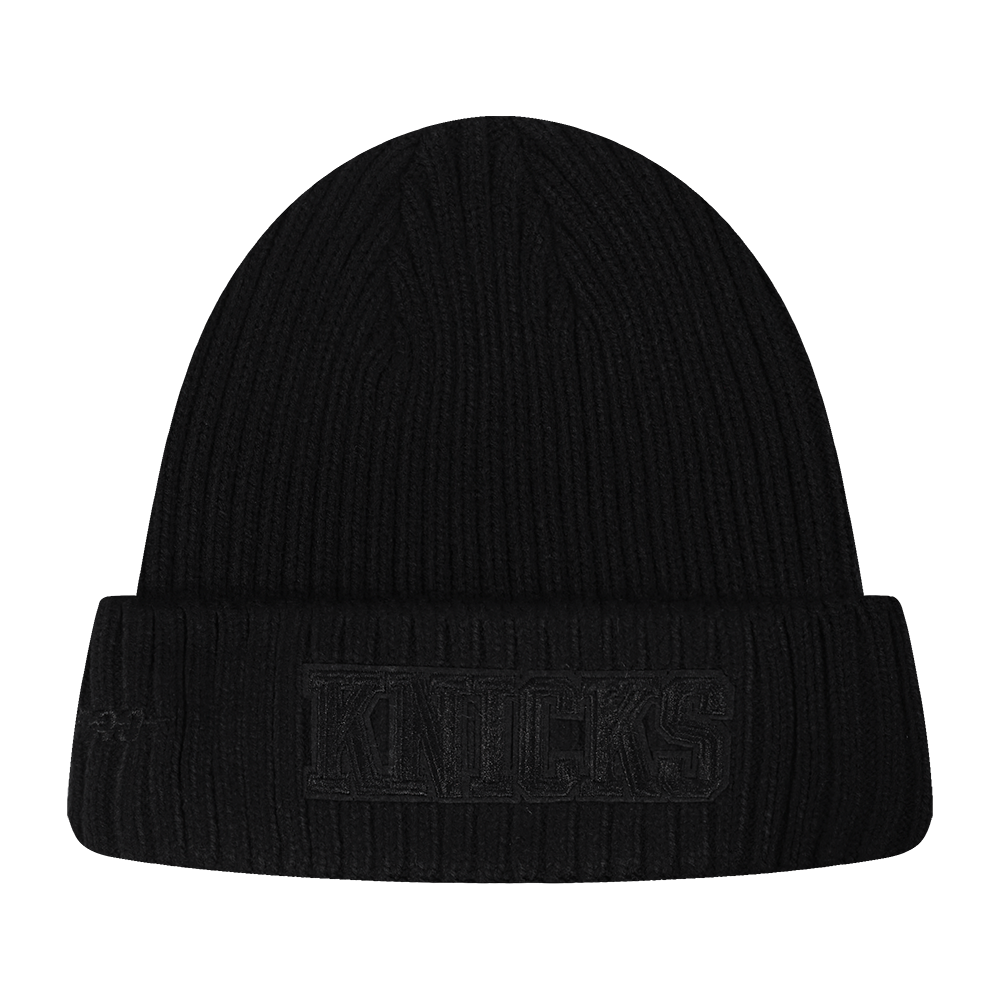 NBA NEW YORK KNICKS WASHED VANGUARD UNLINED PRO BEANIE CUFFED (BLACK)