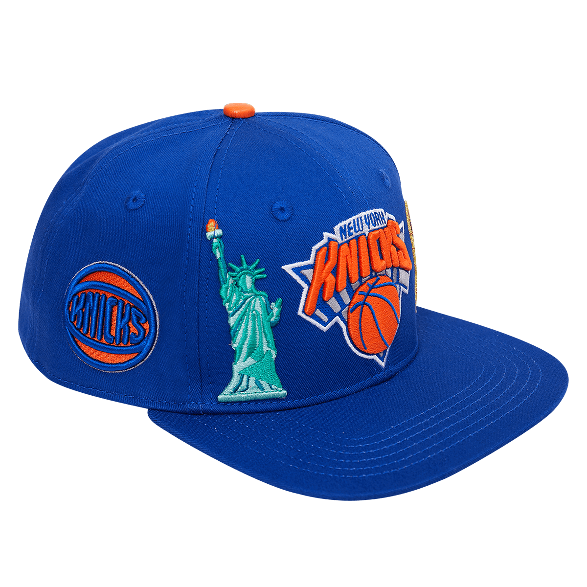 NBA NEW YORK KNICKS CITY DOUBLE FRONT LOGO UNISEX SNAPBACK HAT (ROYAL BLUE)