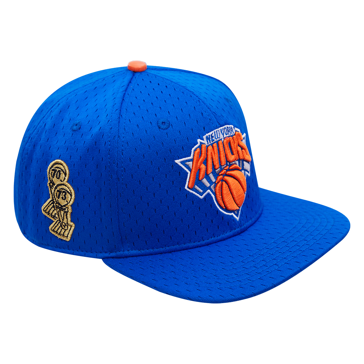 NBA NEW YORK KNICKS LOGO MESH UNISEX SNAPBACK HAT (ROYAL BLUE)