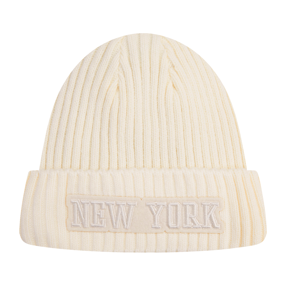 NBA NEW YORK KNICKS NEUTRAL BEANIE (EGGSHELL)