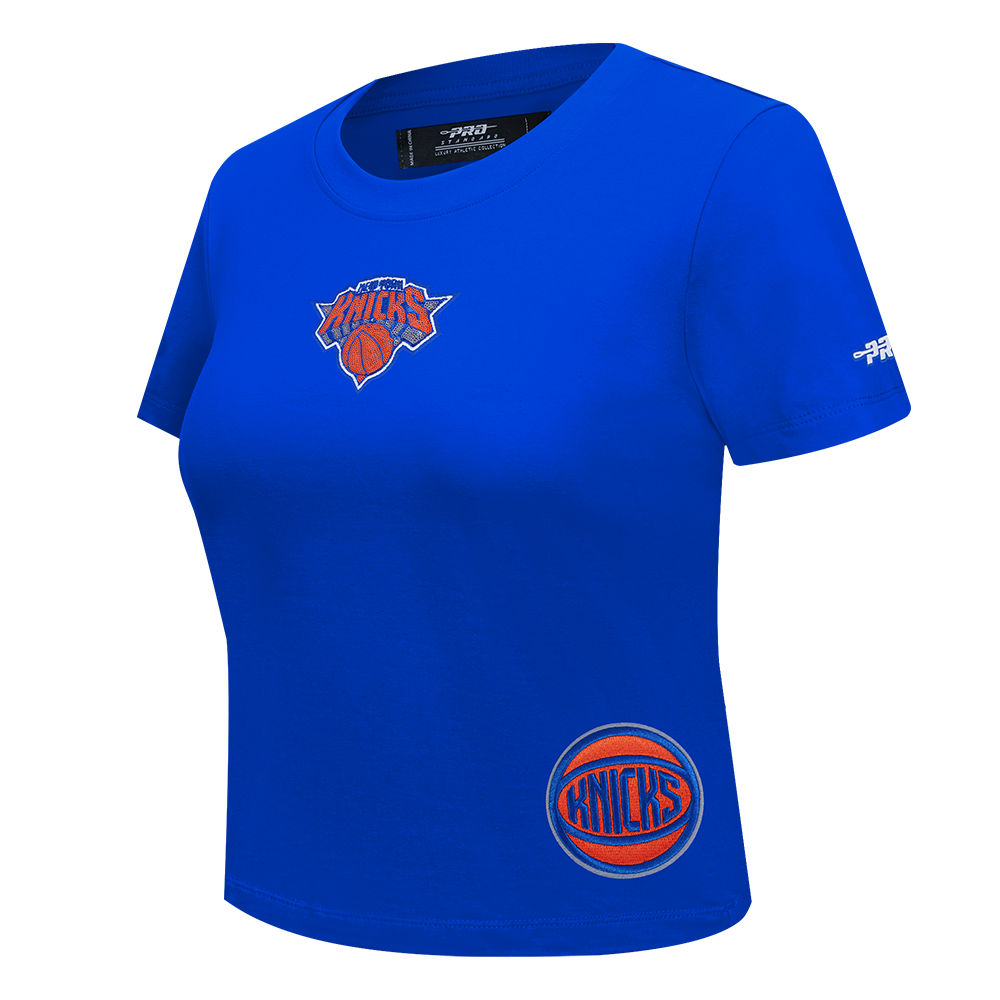NBA NEW YORK KNICKS GAME DAY CLASSICS WOMEN'S SINGLE JERSEY BABY DOLL TEE (ROYAL BLUE)