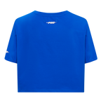 NBA NEW YORK KNICKS RETRO ELEVATION T-SHIRT EN JERSEY SIMPLE À COUPE CARRÉE POUR FEMME (BLEU ROYAL)