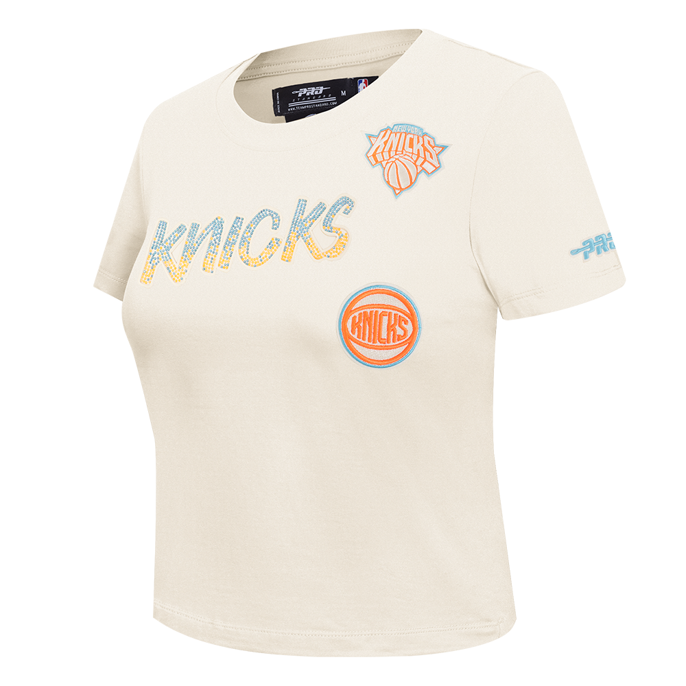 NBA NEW YORK KNICKS HIGH IMPACT WOMEN'S BABY DOLL TEE (EGGSHELL)