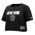 NBA NEW YORK KNICKS MODERN ORIGINALS WOMEN'S SJ BOXY TEE (BLACK)
