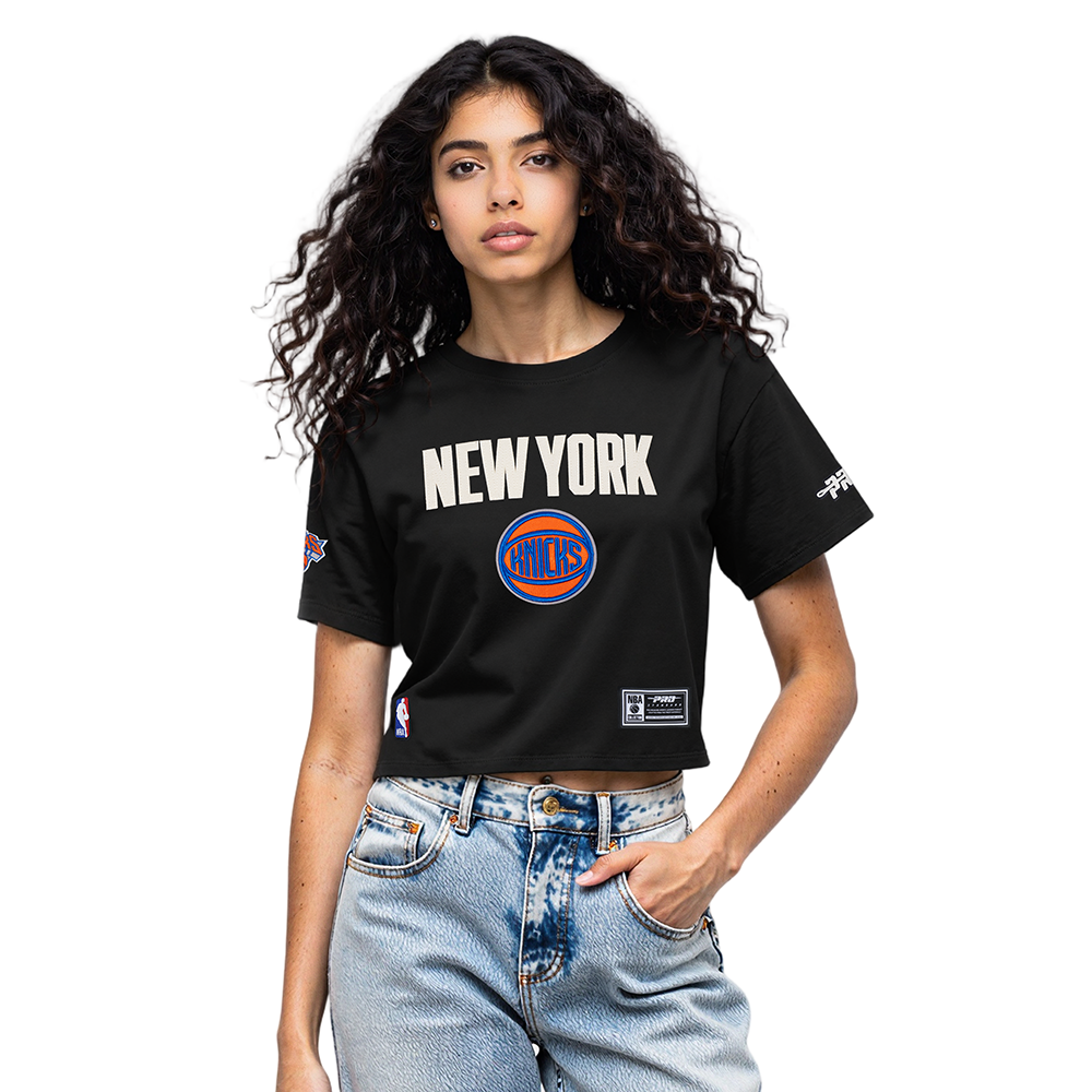 NBA NEW YORK KNICKS MODERN ORIGINALS WOMEN'S SJ BOXY TEE (BLACK)