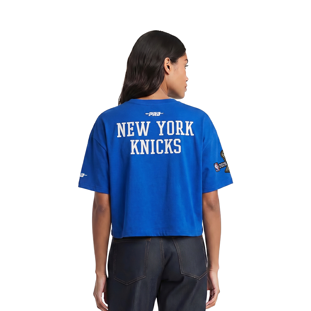 NEW YORK KNICKS 2026 NBA CHAMPIONSHIP   WOMEN'S S/S BOXY TEE (ROYAL BLUE)