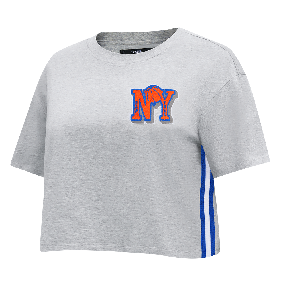 NBA NEW YORK KNICKS MASHUP WOMEN'S BOXY TEE (HEATHER GREY)