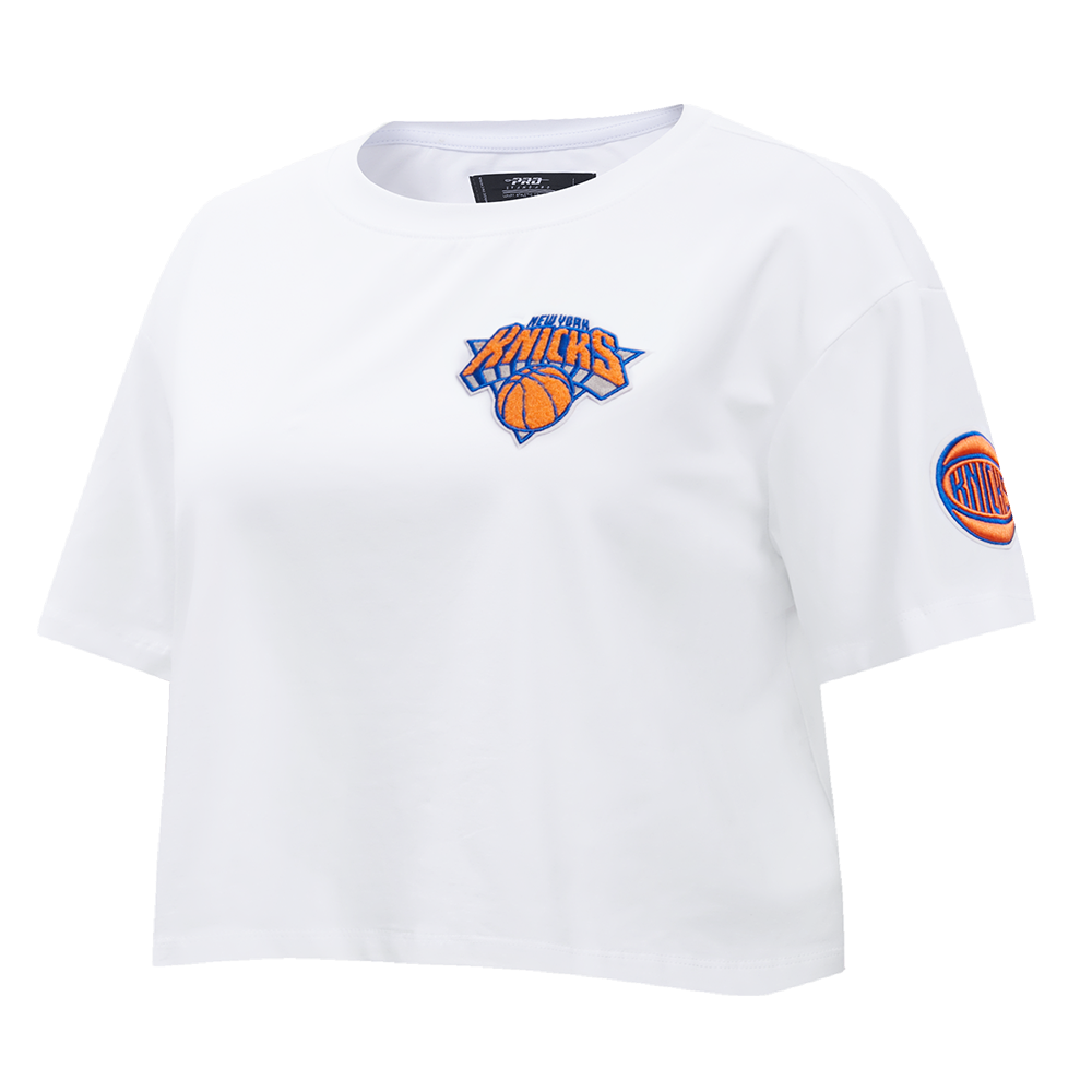NBA NEW YORK KNICKS CLASSIC WOMEN'S BOXY TEE (WHITE)