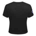 NBA NEW YORK KNICKS CLASSIC T-SHIRT EN JERSEY SIMPLE À COUPE AJUSTÉE POUR FEMME (NOIR)