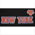 NBA NEW YORK KNICKS CLASSIC T-SHIRT EN JERSEY SIMPLE À COUPE AJUSTÉE POUR FEMME (NOIR)