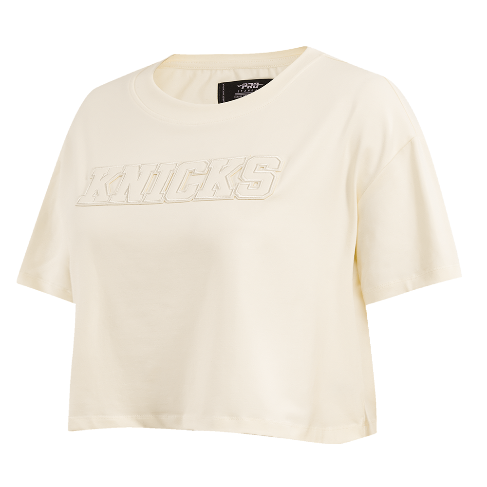 NBA NEW YORK KNICKS NEUTRAL WOMEN'S BOXY TEE (EGGSHELL)