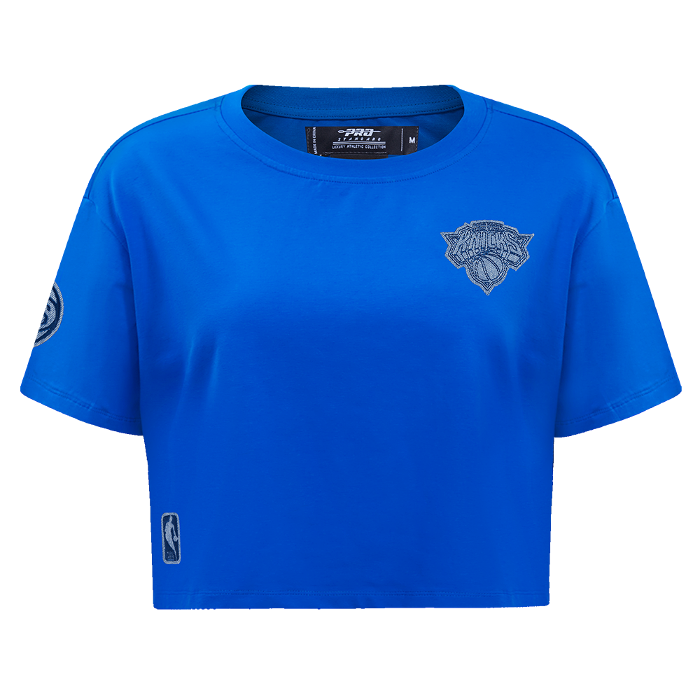 NBA NEW YORK KNICKS VARSITY BLUES WOMEN'S BOXY TEE (ROYAL BLUE)