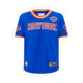 NBA NEW YORK KNICKS CLASSIC BIG BOY'S SHORT SLEEVE MESH TEE (ROYAL BLUE/ORANGE)
