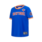 NBA NEW YORK KNICKS CLASSIC BIG BOY'S SHORT SLEEVE MESH TEE (ROYAL BLUE/ORANGE)
