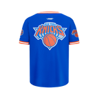 NBA NEW YORK KNICKS CLASSIC BIG BOY'S SHORT SLEEVE MESH TEE (ROYAL BLUE/ORANGE)