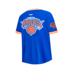 NBA NEW YORK KNICKS CLASSIC BIG BOY'S SHORT SLEEVE MESH TEE (ROYAL BLUE/ORANGE)