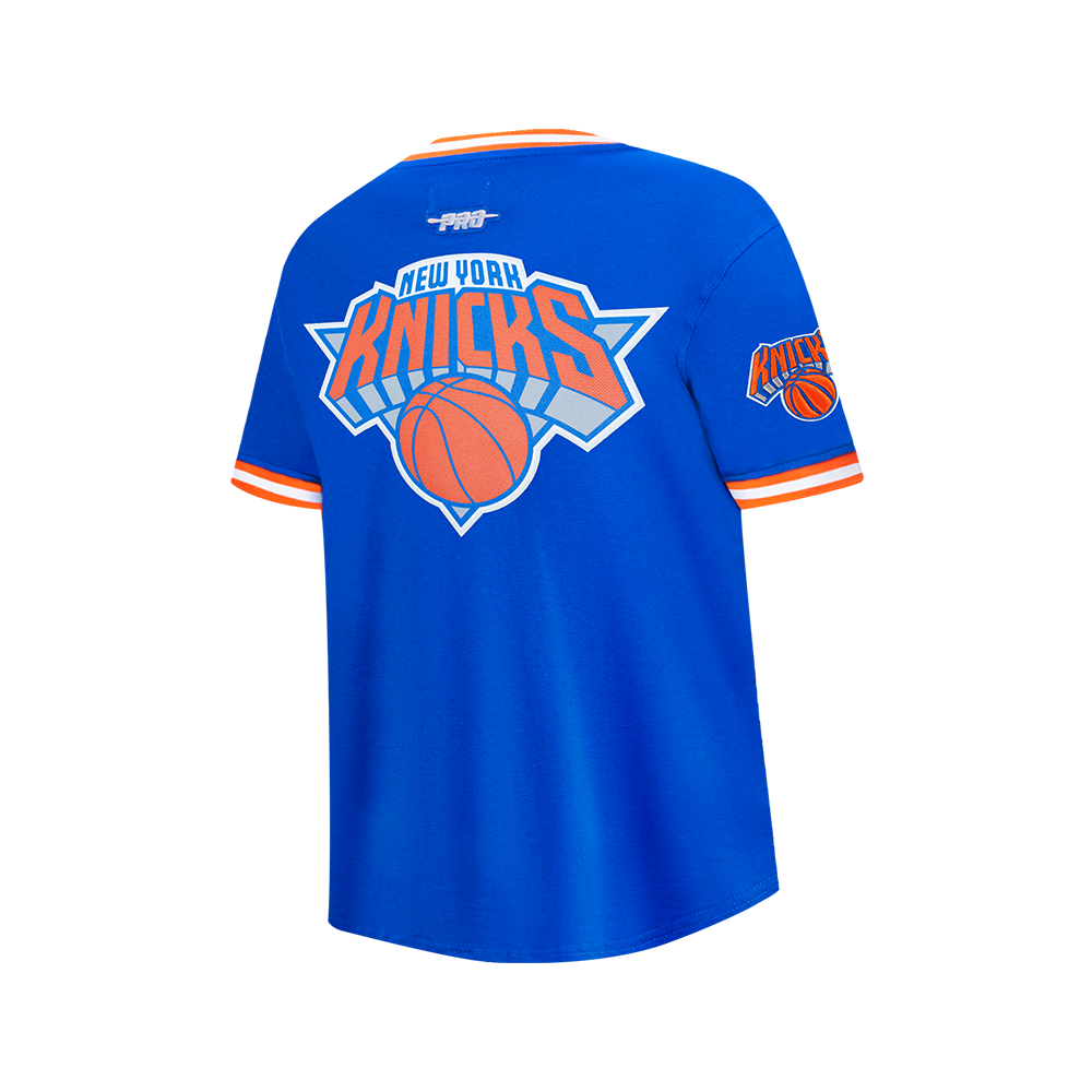 NBA NEW YORK KNICKS CLASSIC BIG BOY'S SHORT SLEEVE MESH TEE (ROYAL BLUE/ORANGE)