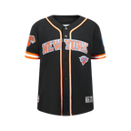 NBA NEW YORK KNICKS CLASSIC CHEMISE BOUTONNÉE EN FILET POUR GARÇON JUNIOR (NOIR/ORANGE)