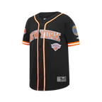 NBA NEW YORK KNICKS CLASSIC CHEMISE BOUTONNÉE EN FILET POUR GARÇON JUNIOR (NOIR/ORANGE)