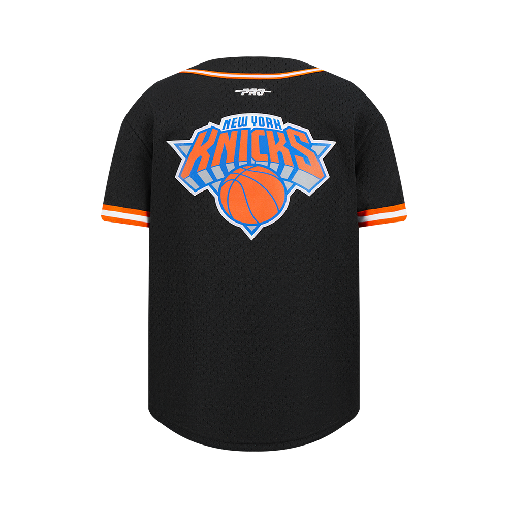 NBA NEW YORK KNICKS CLASSIC CHEMISE BOUTONNÉE EN FILET POUR GARÇON JUNIOR (NOIR/ORANGE)