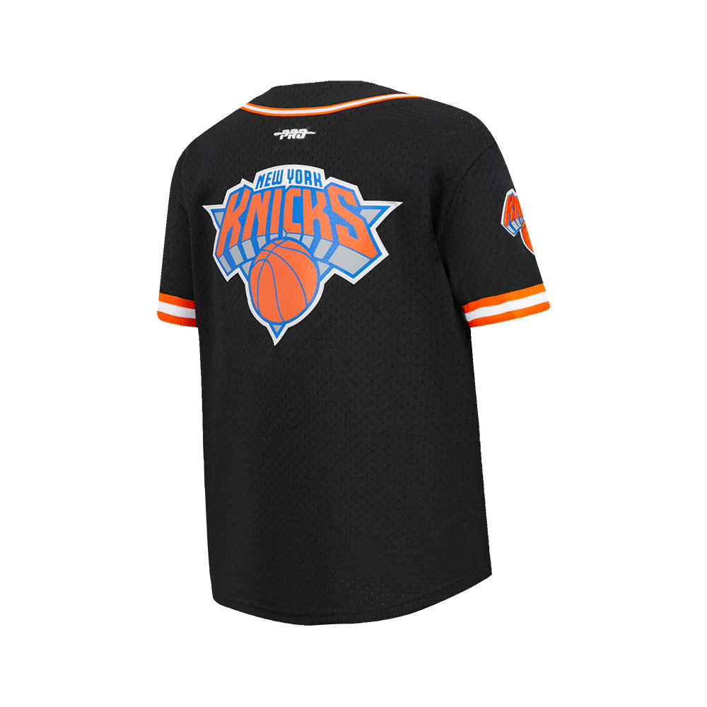 NBA NEW YORK KNICKS CLASSIC CHEMISE BOUTONNÉE EN FILET POUR GARÇON JUNIOR (NOIR/ORANGE)