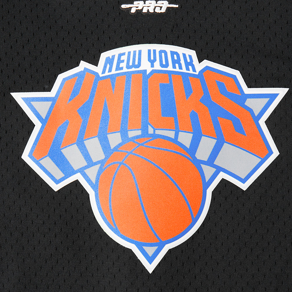 NBA NEW YORK KNICKS CLASSIC CHEMISE BOUTONNÉE EN FILET POUR GARÇON JUNIOR (NOIR/ORANGE)