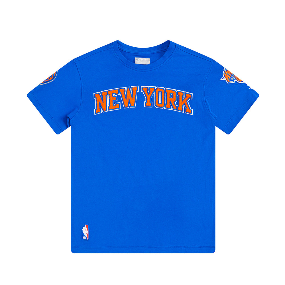 NBA NEW YORK KNICKS CLASSIC T-SHIRT EN JERSEY SIMPLE POUR GARÇON JUNIOR (BLEU ROYAL)