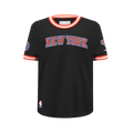 NBA NEW YORK KNICKS CLASSIC BIG BOY'S SS STRIPED RIB TEE (BLACK/ORANGE)