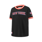 NBA NEW YORK KNICKS CLASSIC BIG BOY'S SS STRIPED RIB TEE (BLACK/ORANGE)