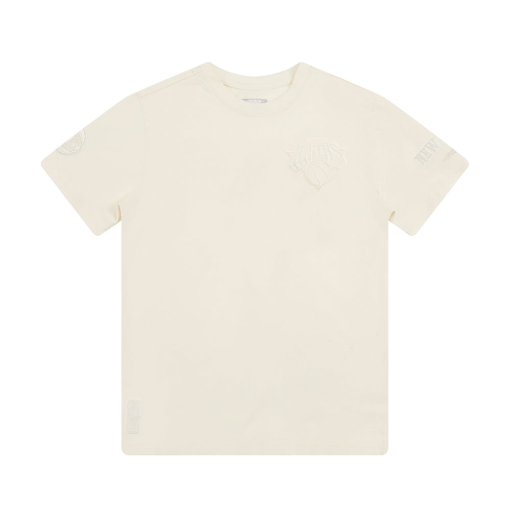 NBA NEW YORK KNICKS NEUTRAL BIG BOY'S SHORT SLEEVE TEE (EGGSHELL)