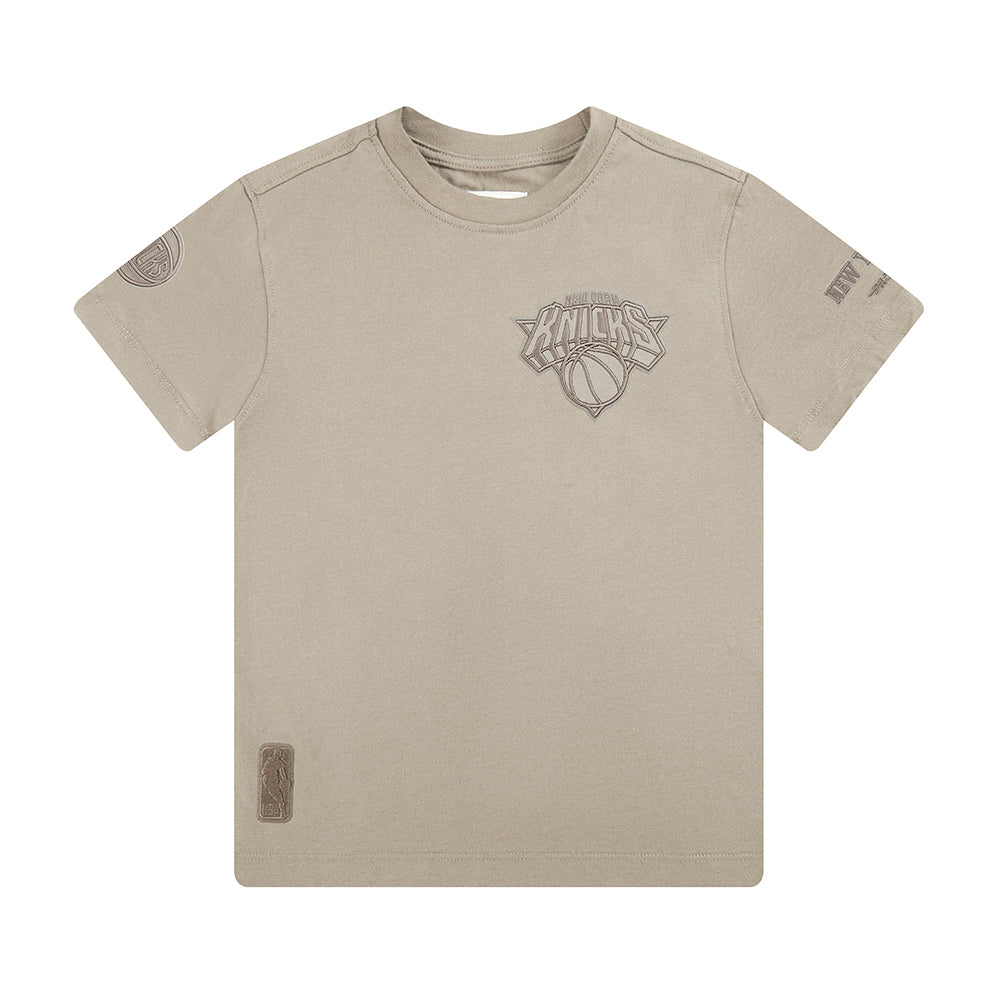 NBA NEW YORK KNICKS NEUTRAL BIG BOY'S SHORT SLEEVE TEE (TAUPE)
