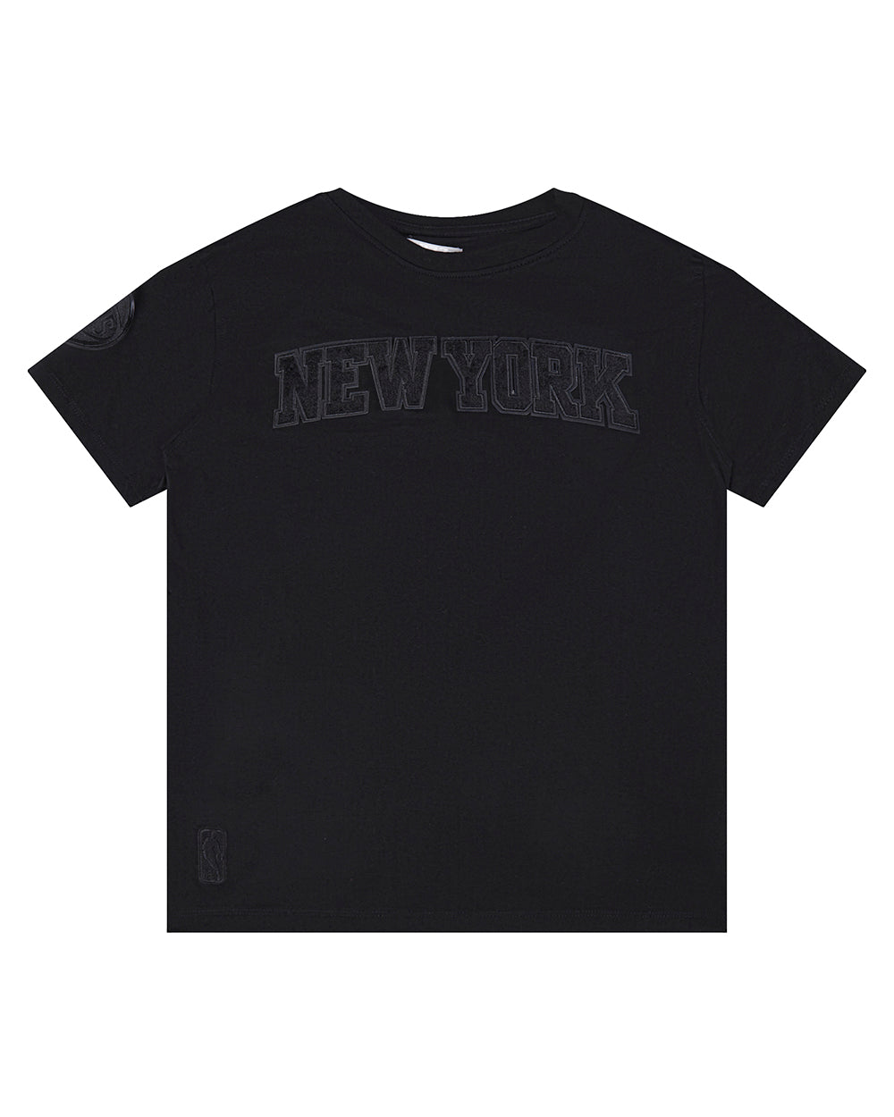 NBA NEW YORK KNICKS TRIPLE BLACK BIG BOY'S SINGLE JERSEY TEE (BLACK)