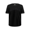 NBA NEW YORK KNICKS TRIPLE BLACK BIG BOY'S SS STRIPED RIB TEE (JET BLACK)