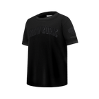 NBA NEW YORK KNICKS TRIPLE BLACK BIG BOY'S SS STRIPED RIB TEE (JET BLACK)