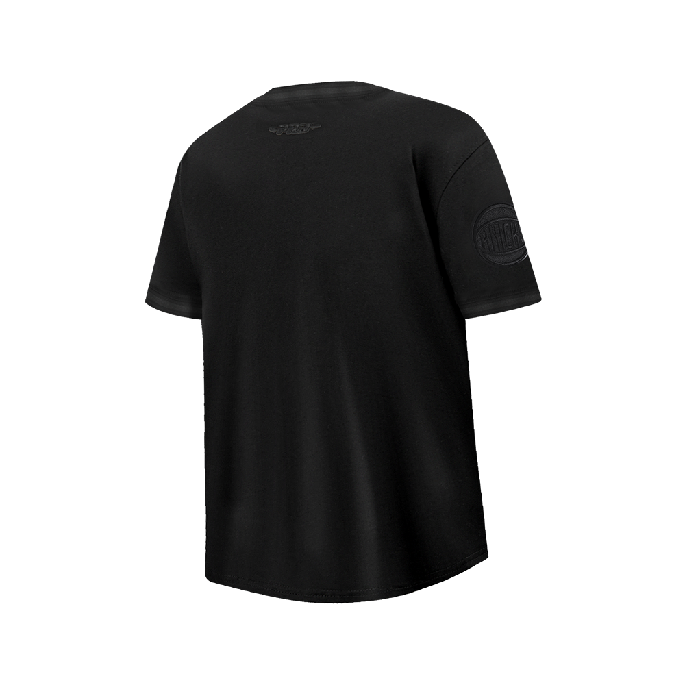 NBA NEW YORK KNICKS TRIPLE BLACK BIG BOY'S SS STRIPED RIB TEE (JET BLACK)