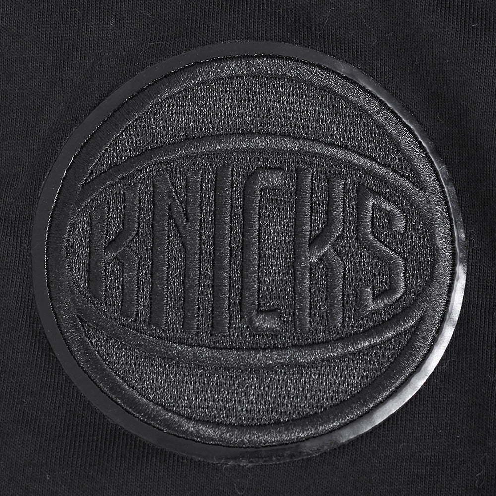 NBA NEW YORK KNICKS TRIPLE BLACK BIG BOY'S SS STRIPED RIB TEE (JET BLACK)