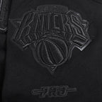 NBA NEW YORK KNICKS TRIPLE BLACK BIG BOY'S SS STRIPED RIB TEE (JET BLACK)