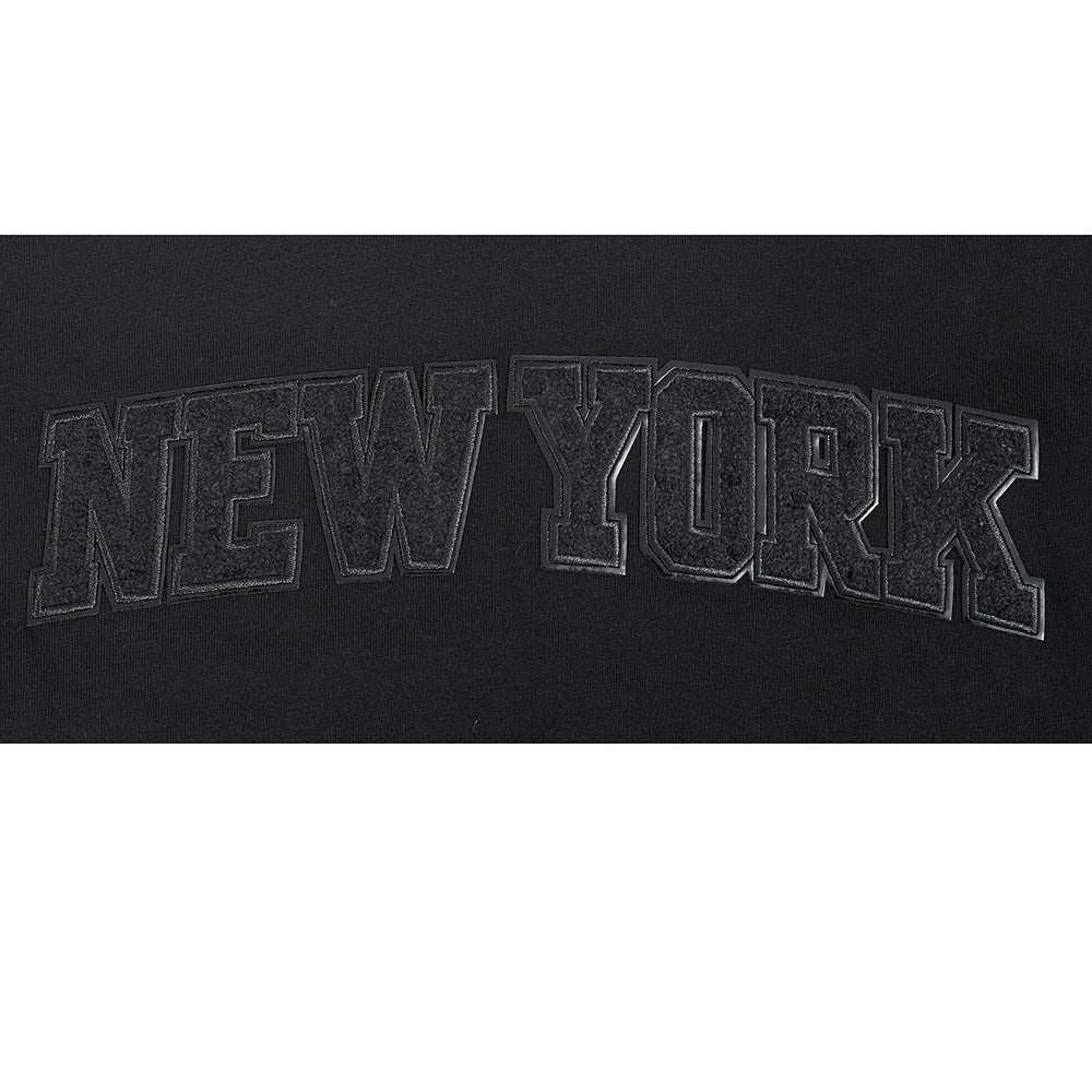 NBA NEW YORK KNICKS TRIPLE BLACK BIG BOY'S SS STRIPED RIB TEE (JET BLACK)
