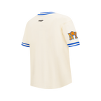 NBA NEW YORK KNICKS RETRO CLASSIC BIG BOY'S SS STRIPED RIB TEE (EGGSHELL/ROYAL BLUE)