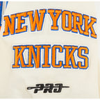NBA NEW YORK KNICKS RETRO CLASSIC BIG BOY'S SS STRIPED RIB TEE (EGGSHELL/ROYAL BLUE)