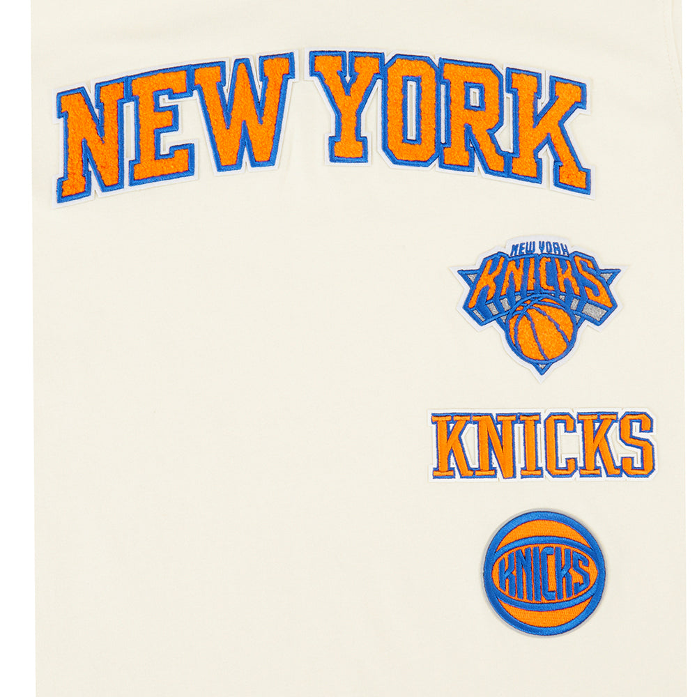 NBA NEW YORK KNICKS RETRO CLASSIC BIG BOY'S SS STRIPED RIB TEE (EGGSHELL/ROYAL BLUE)