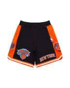 NBA NEW YORK KNICKS CLASSIC BIG BOY'S FLEECE 2.0 SHORT (BLACK/ORANGE)