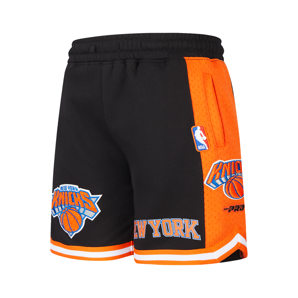 NBA NEW YORK KNICKS CLASSIC BIG BOY'S FLEECE 2.0 SHORT (BLACK/ORANGE)