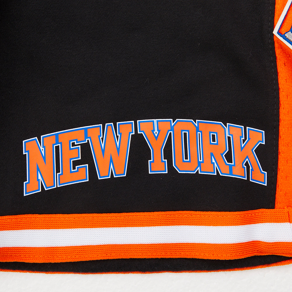 NBA NEW YORK KNICKS CLASSIC BIG BOY'S FLEECE 2.0 SHORT (BLACK/ORANGE)