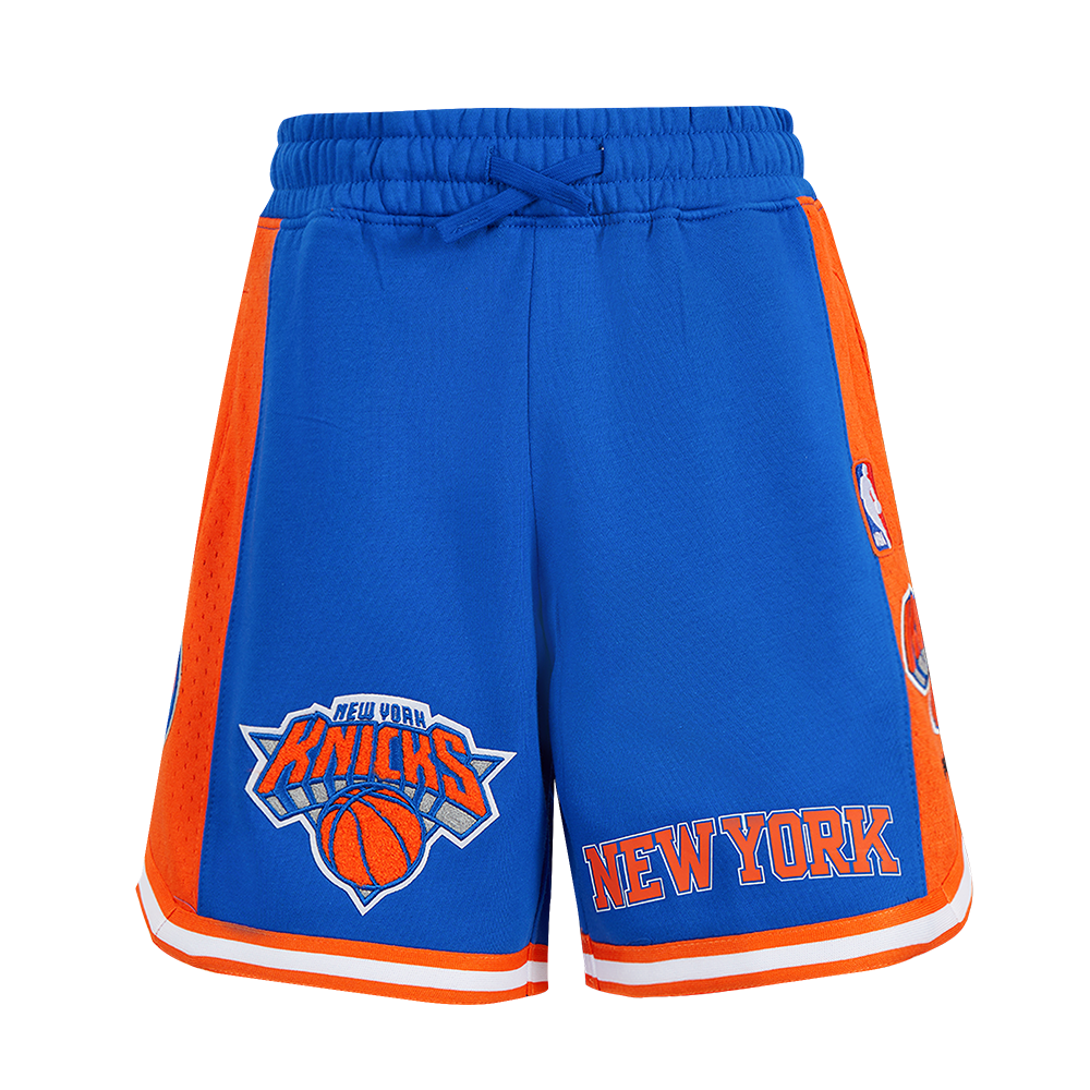 NBA NEW YORK KNICKS CLASSIC BIG BOYS FLEECE 2.0 SHORT (ROYAL BLUE/ORANGE)