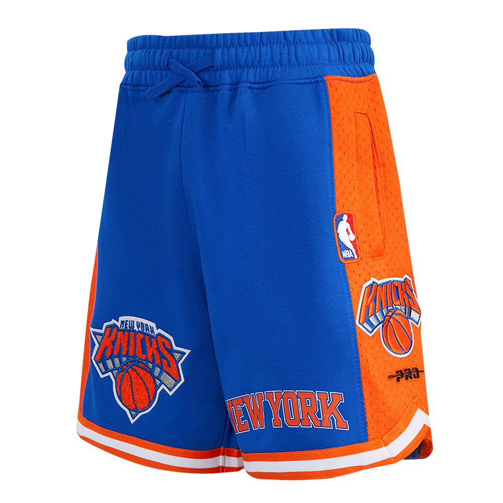 NBA NEW YORK KNICKS CLASSIC BIG BOY'S FLEECE 2.0 SHORT (ROYAL BLUE/ORANGE)